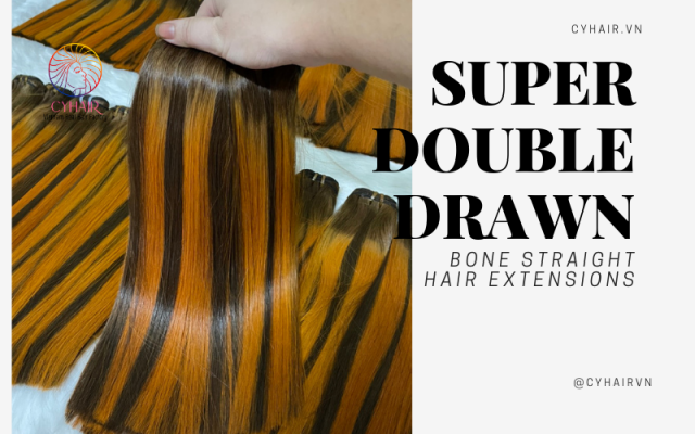 Super Double Drawn Bone Straight Hair Extension