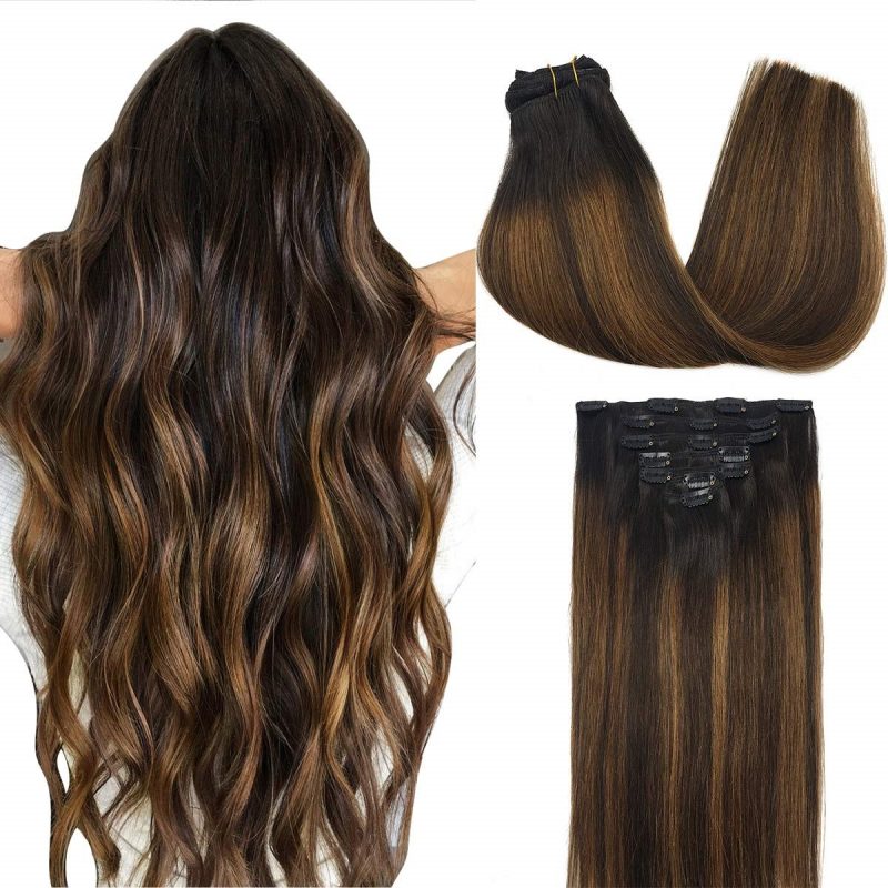 Clip-in hair extensions of 22 inches