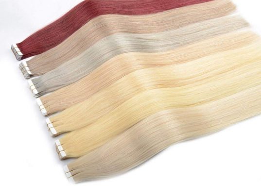 Extensions made of synthetic hair tape