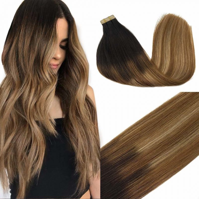 Tape-in hair extensions with a length of 22 inches