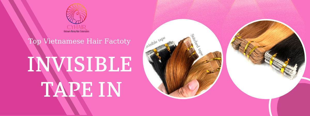 Invisible tape in hair extensions