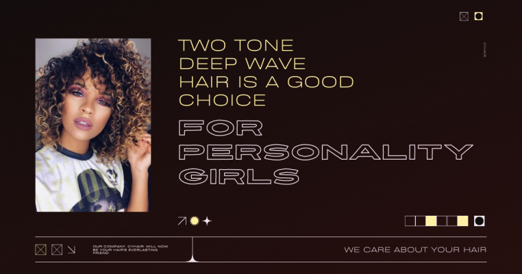Two tones deep wave hair is a good choice for personality girls