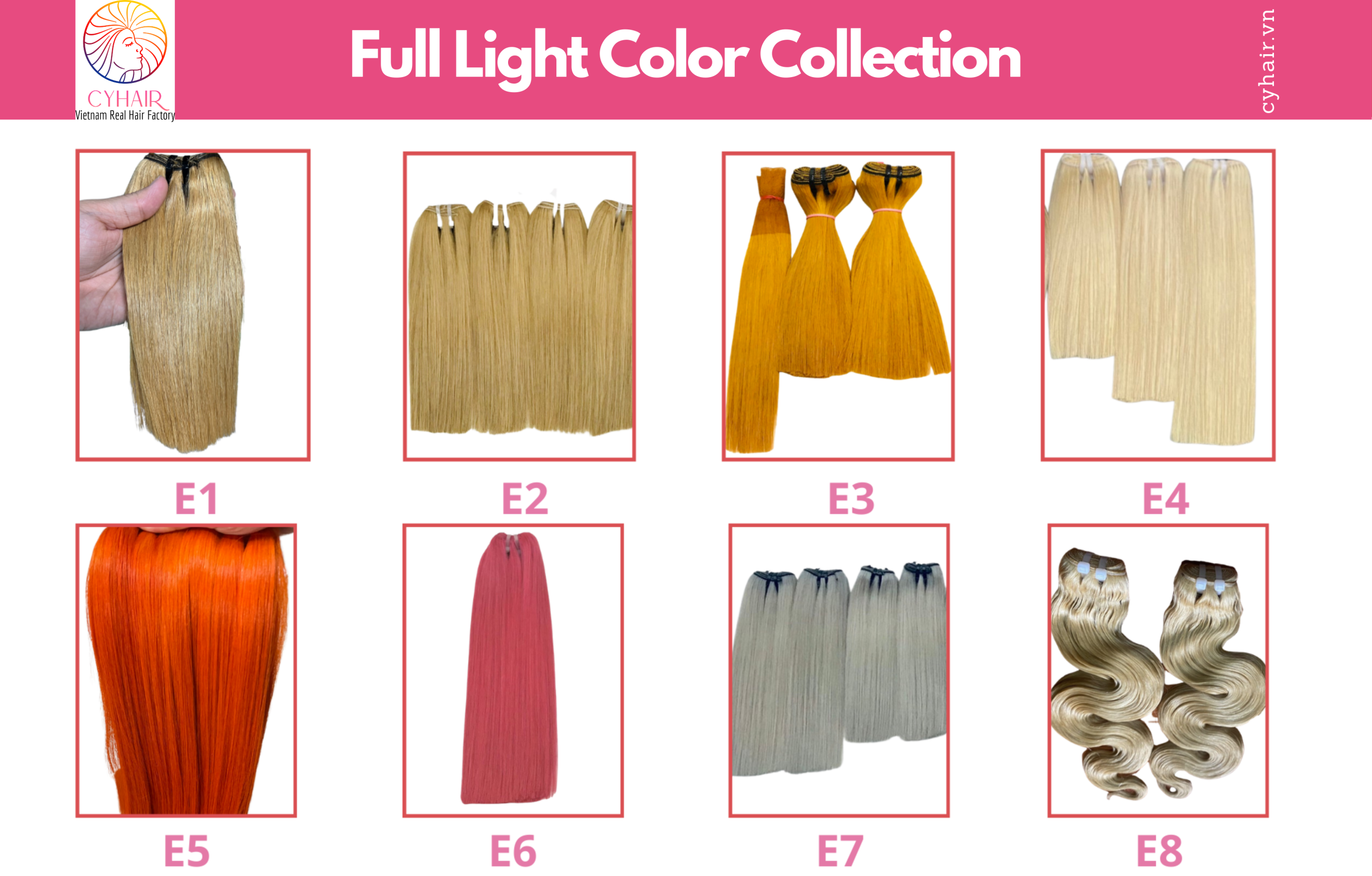 Bone Straight Hair Color Collection - Full Light Colors