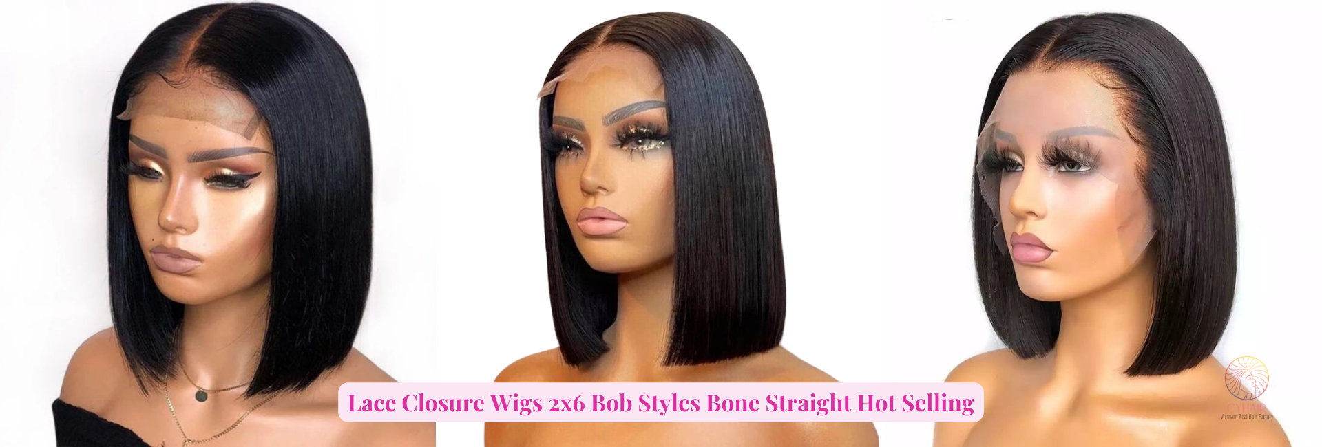 Lace Closure Wigs 2x6 Bob Styles Bone Straight Hot Selling