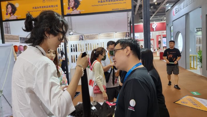 Mr. Lee Anh - Sales Manager is listening and advising customers from Korea