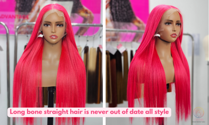 Long bone straight hair is never out of date all style