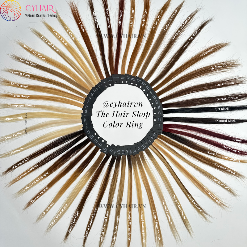 Color Chart 2 is suitable for the Eastern European market: Hair material is Raw Vietnamese Hair