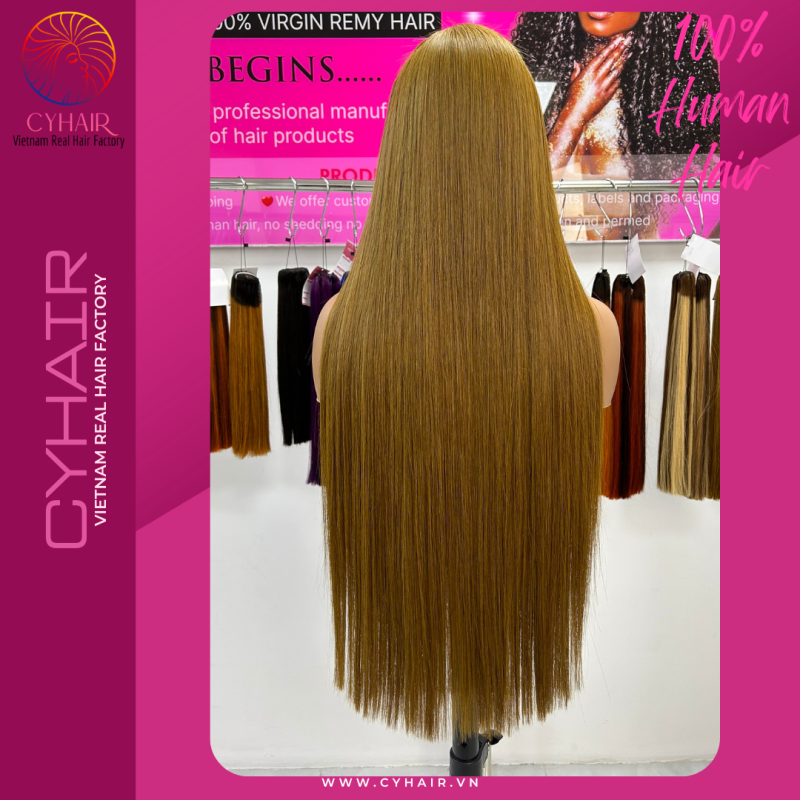 Vietnam Wig 28 inches Bone Straight Hair #C12 Color