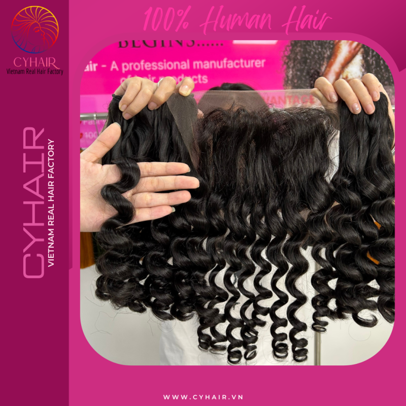 6x6 Closure With Bundles 100% Human Hair Super Double Drawn Curly Hair Factory Price