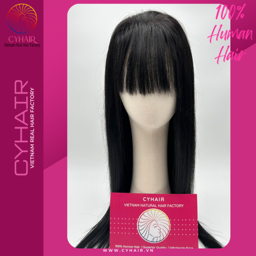 Human Hair Wigs With Bangs 20 Inches