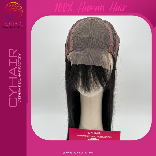 Lace Closure 4x4 Human Hair Wigs With Bangs