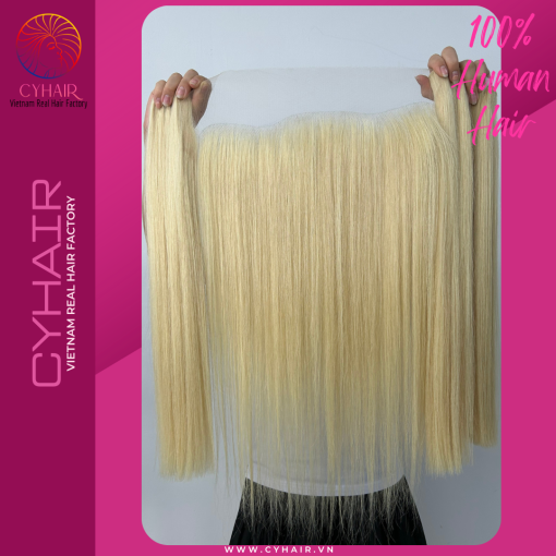 bone straight hair with frontal