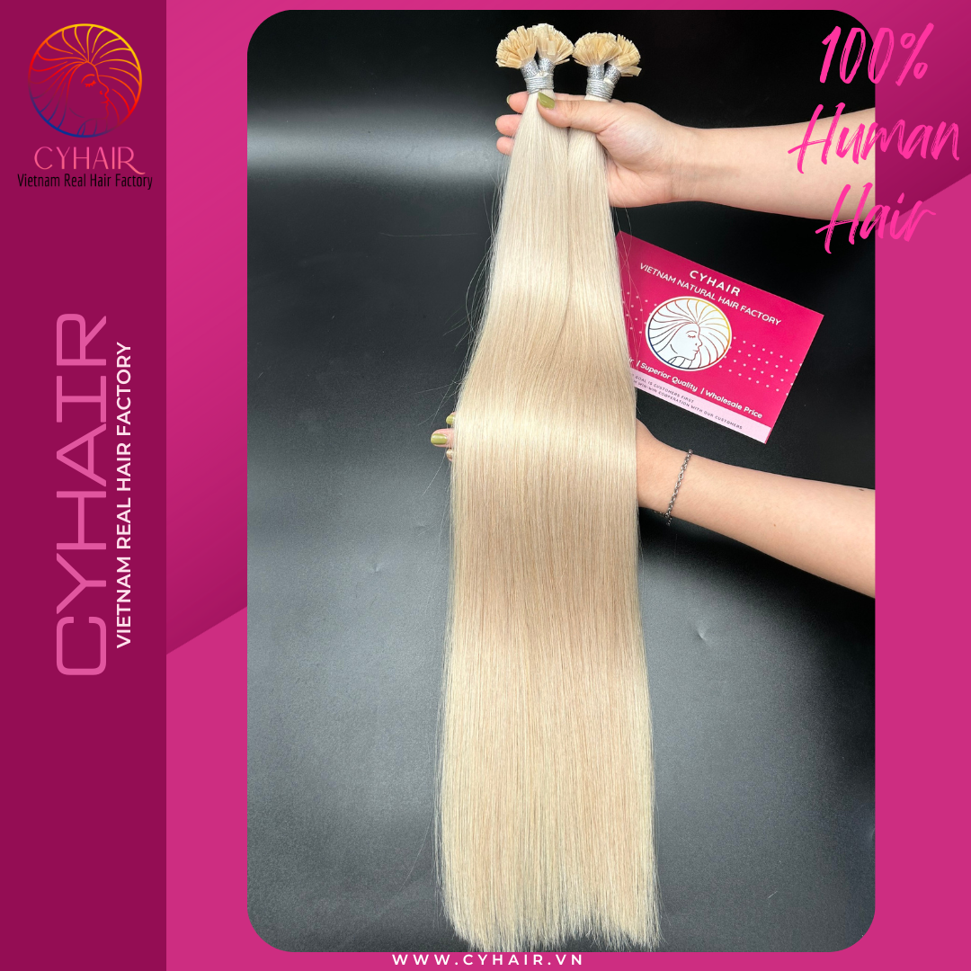 Flat Tip Human Hair Extensions White Platinum Color Super Standard 24 Inches 60 Cm 100 Raw Hair Best Product CYHAIR